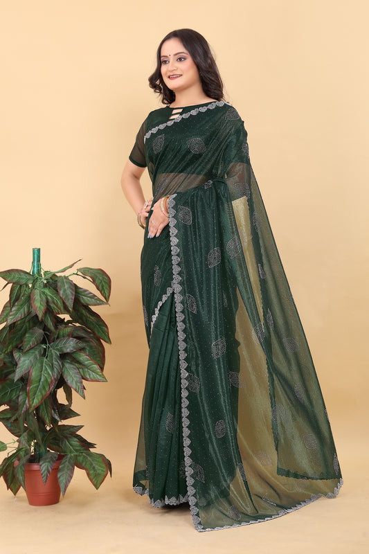 Panihari Green Net Saree