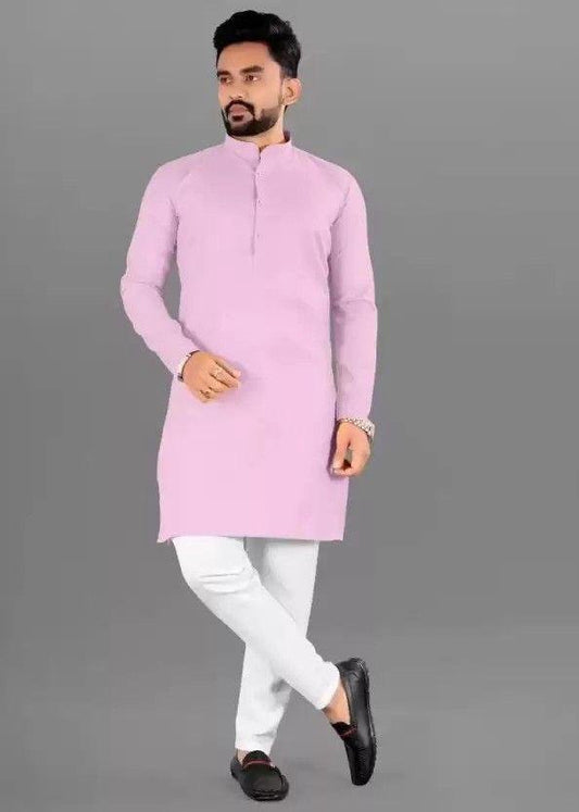 Soft Pink Magic Cotton Kurta Pajama Set