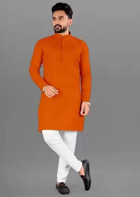 Orange Magic Cotton Kurta Pajama Set