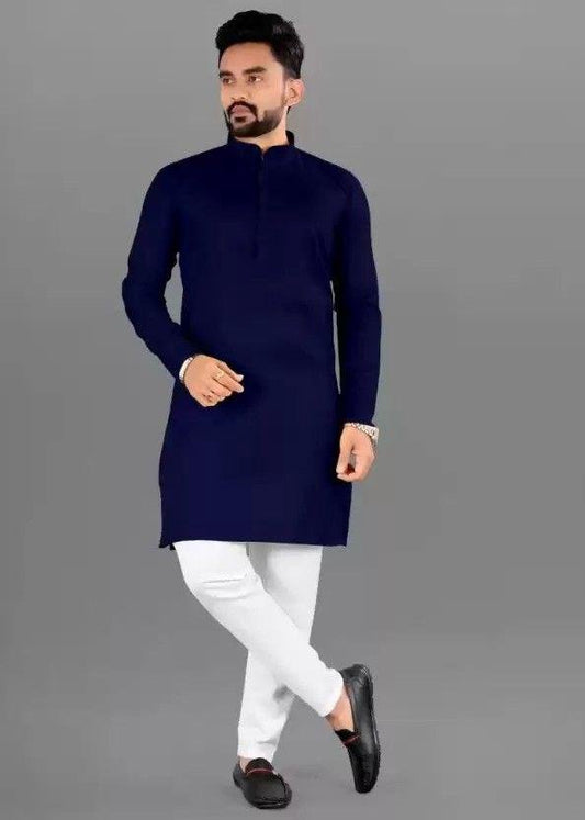 Navy Blue Magic Cotton Kurta Pajama Set