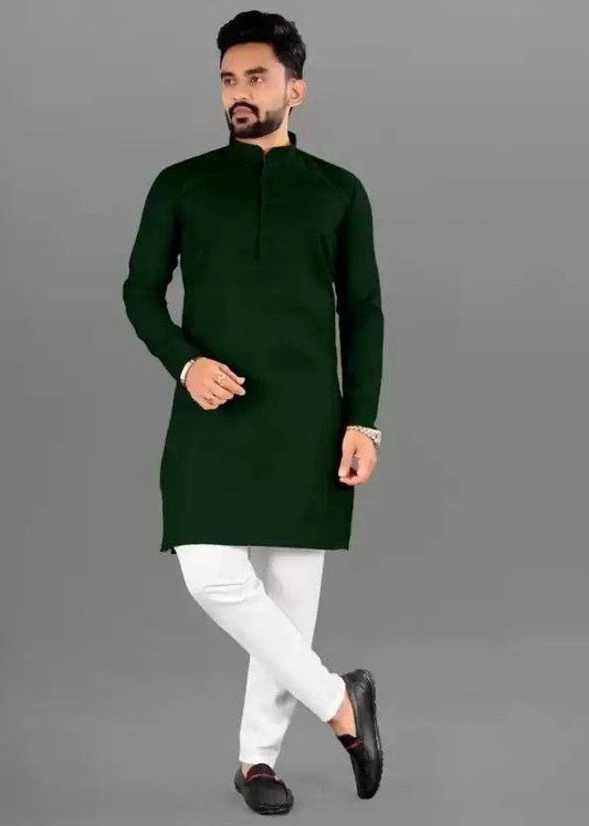 Classic Green Magic Cotton Kurta Pajama Set