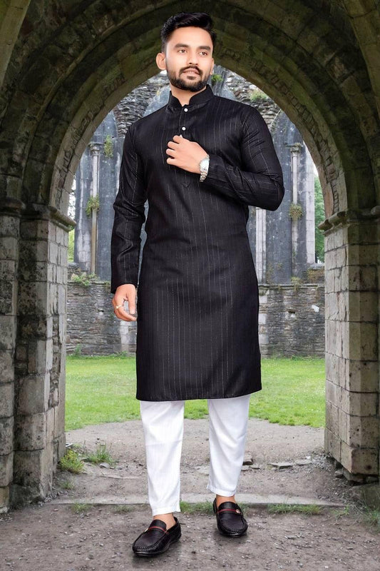 Men’s Black Premium Lining Kurta Set